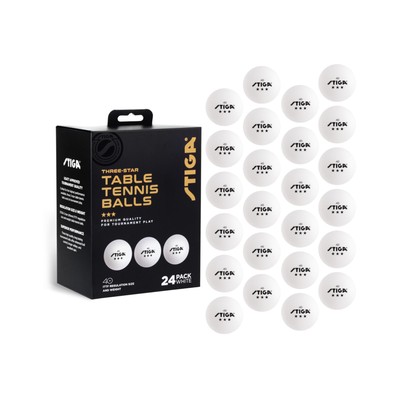 3-Star Table Tennis Balls White 24 Pack