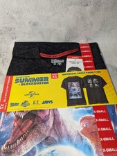 New Adult Universal Studio Jaws ET Back To Future Jurassic Park Black T Shirt Xs