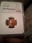 1948 S Lincoln Wheat Cent MS67 RED NGC