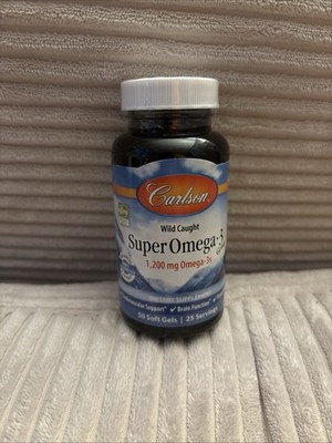 Carlson - Super Omega-3 Gems, 1200 mg Omega-3s, 50 soft gels Exp 8/28