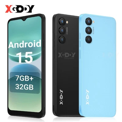 XGODY New Android 15 Smartphone 6.5" Unlocked Mobile Smart Phone 8-Core 2SIm 16GB/32GB