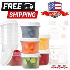 20 Oz Food Storage Containers with Screw Lids, 6-Count Reusable Small Plastic...