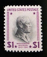 1938 $1 Thomas Woodrow Wilson, 28th President Scott 832 Mint F/VF LH