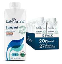 KATE FARMS Organic Meal Replacement Shakes 12 Pack 455 Calories 20g Protein
