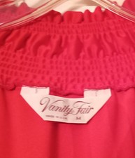 Vintage Vanity Fair Christmas Robe 1/2 Zip Red Size M Pockets Long Housecoat