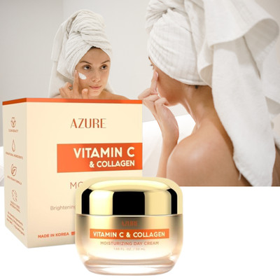 Crema Hidratante Colageno Vitamina C Antiarrugas Aclarar Cara Anti-Aging Cream
