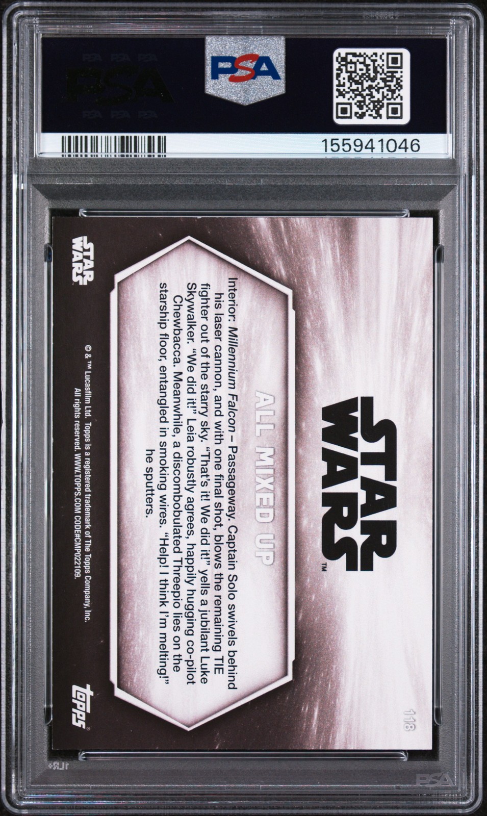 2018 TOPPS STAR WARS A NEW HOPE BLACK & WHITE PURPLE ALL MIXED UP 19/25 PSA 8 view 2