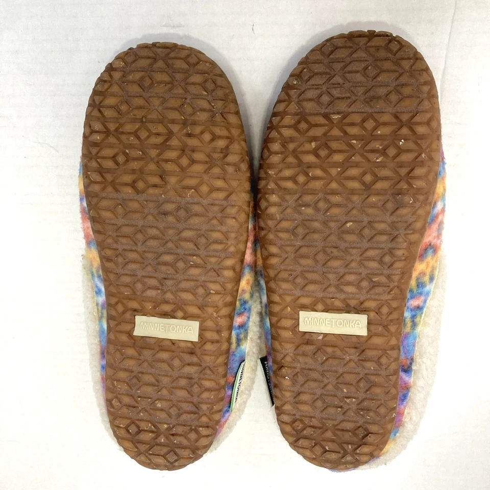 Minnetonka Sherpa Lined Colorful Slippers Womens Size 7M Knit Clog Mule 4618 - Image 4 of 4