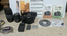 Canon EOS Digital Rebel XTi DSLR Camera Kit 2 Lenses And Case