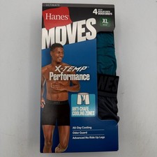 Hanes Boxer Briefs Mens XL Blue Grey X-Temp Performance 4PK UM2BA4