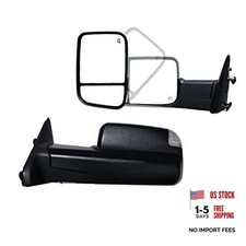 Pair Towing Mirrors fit 09-16 for Dodge Ram 1500 2500 3500 with Turn Black