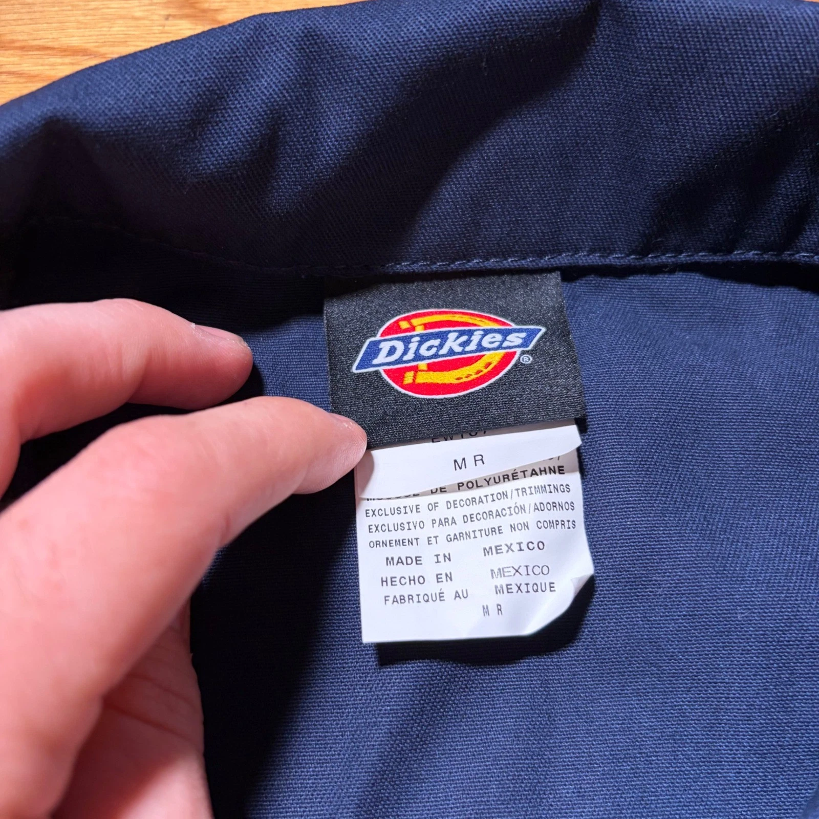 Dickies Mens EW107 Unlined Eisenhower Jacket Navy Blue Size Medium Regular - product detail image 4