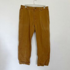Bills Khakis Pants Mens 38x30 Tan Pleated Cotton Twill Cuffed Made In USA
