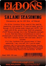 Eldon's Salami Sausage - Seasons 5 lbs