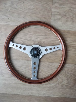 Nardi Anni 60 Steering Wheel 360mm Wood / Flat Satin Spokes w/ round holes