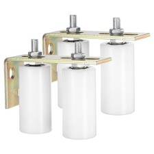 2Set Slide Gate Guide Roller 4" Nylon Gate Support Rollers with Bracket White