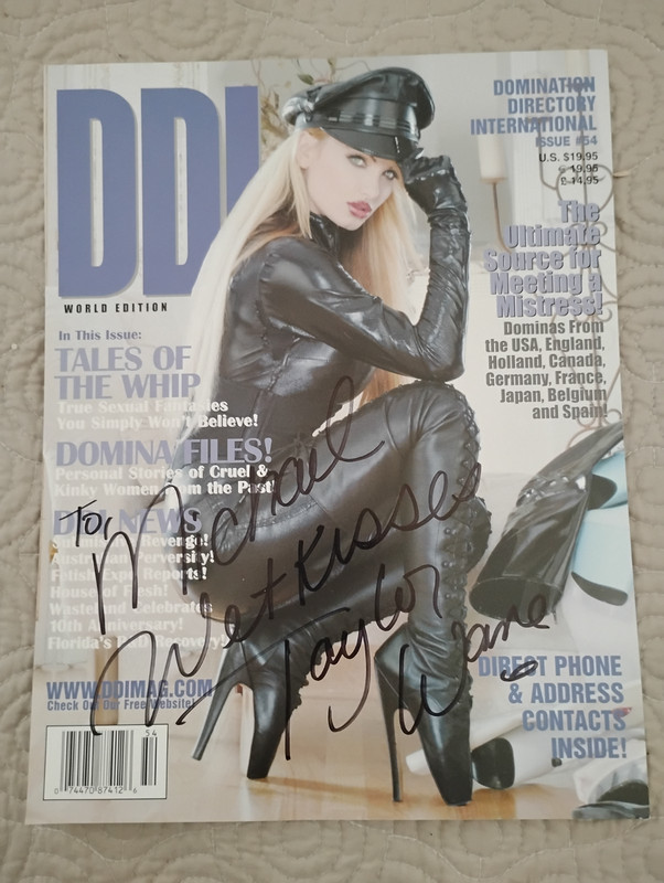 Taylor Wane Signed Magazine Cover / 8"x10" / Adult Film Star / Cover Only No Mag