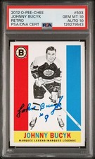 2012 O-PEE-CHEE #503 JOHNNY BUCYK RETRO ~~AUTOGRAPHED!!~~ THE ONLY ONE!! GEM 10!