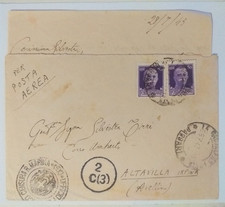 CENSORSHIP REGIA MARINA 2C(3) DA LA MADDALENA X ALTAVILLA IRPINA 28/7/1943 RSI WW2