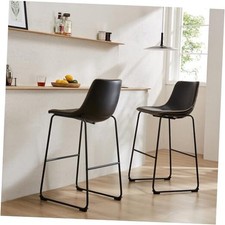 Counter Height Bar Stools Set of 2, 2 Pcs 30" Counter Height Bar Stools Black