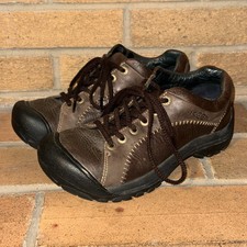 Keen Shoes Mens 8.5 Brown Leather Briggs Cascade Hiking Walking Low