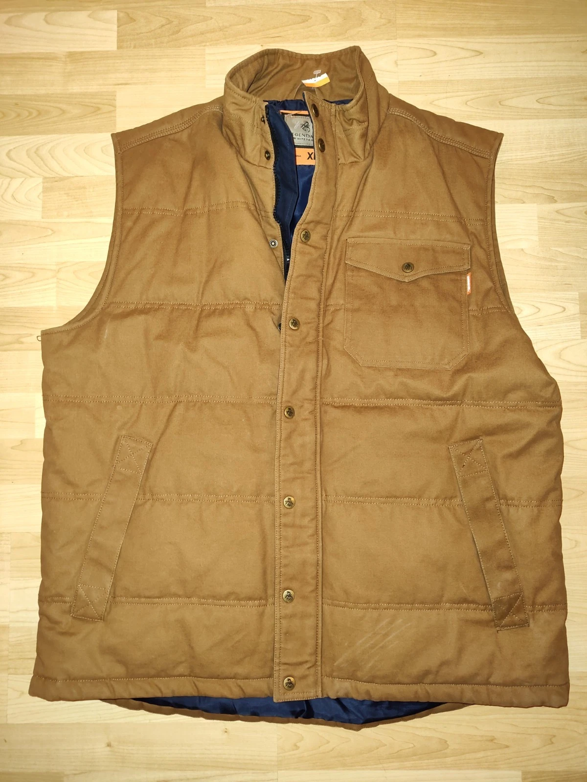 Bison Canvas Vest. Sz XLT Men. Brown Canvas Outdoors Vest. Legendary Whitetails.