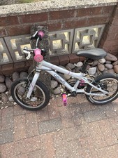 Girls carrera 14 Inch Bike Silver Pink