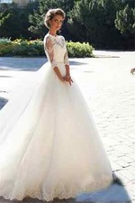 Luxury Wedding Dress Long SleeveS Pearl Tulle Princess Bridal Ball Dress Country