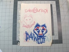 vtg 1990s hip hop  Original art Joe Buck concept logo Da Wolfpack 3C