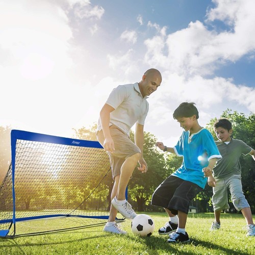 Femor Fußballtore Fußballnetz 2er Set Minitore Faltbar Stahl Schwarz 180x90x80cm - Zdjęcie 3 z 7