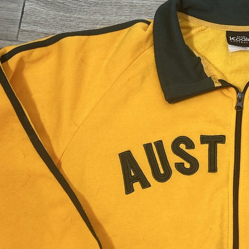 Vtg Australia Men's XL Yellow Full Zip Green Striped Long Sleeve Track Jacket - Picture 7 of 11