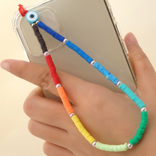 Phone Beads Strap Polymer Clay Lanyard Phone Wrist Strap Beaded - Zdjęcie 11 z 12
