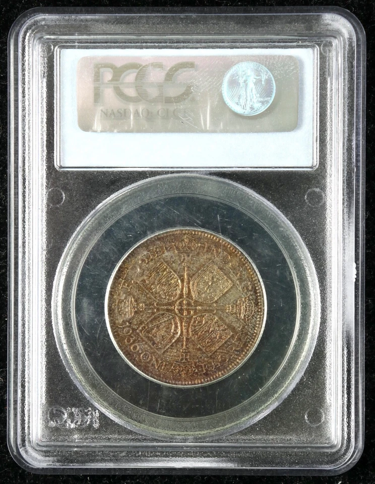 1936 Great Britain Silver Florin Coin PCGS MS 64 - Image 2 of 2