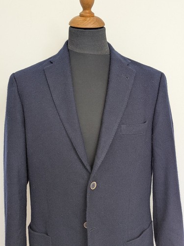 Sheppard & Jones London Blazer Jacket Men Blue Cashmere & Wool US42 EU52 - Picture 6 of 14