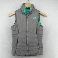 THE NORTH FACE Vest Youth M 10-12 Girls Harway Puffer Insulated Full Zip Gray