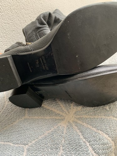 MIU MIU boots Size 9 US Black Leather Made In Italy - Picture 16 of 16