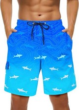Men's 9 Inch Quick Dry Swim Trunks with Mesh Lining Zipper Pockets Board Shorts