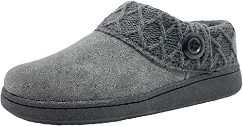 Clarks Mujer Zapatilla Gamuza Cuero Tejido Cuello Zueco Zapatillas - Felpa Imitación