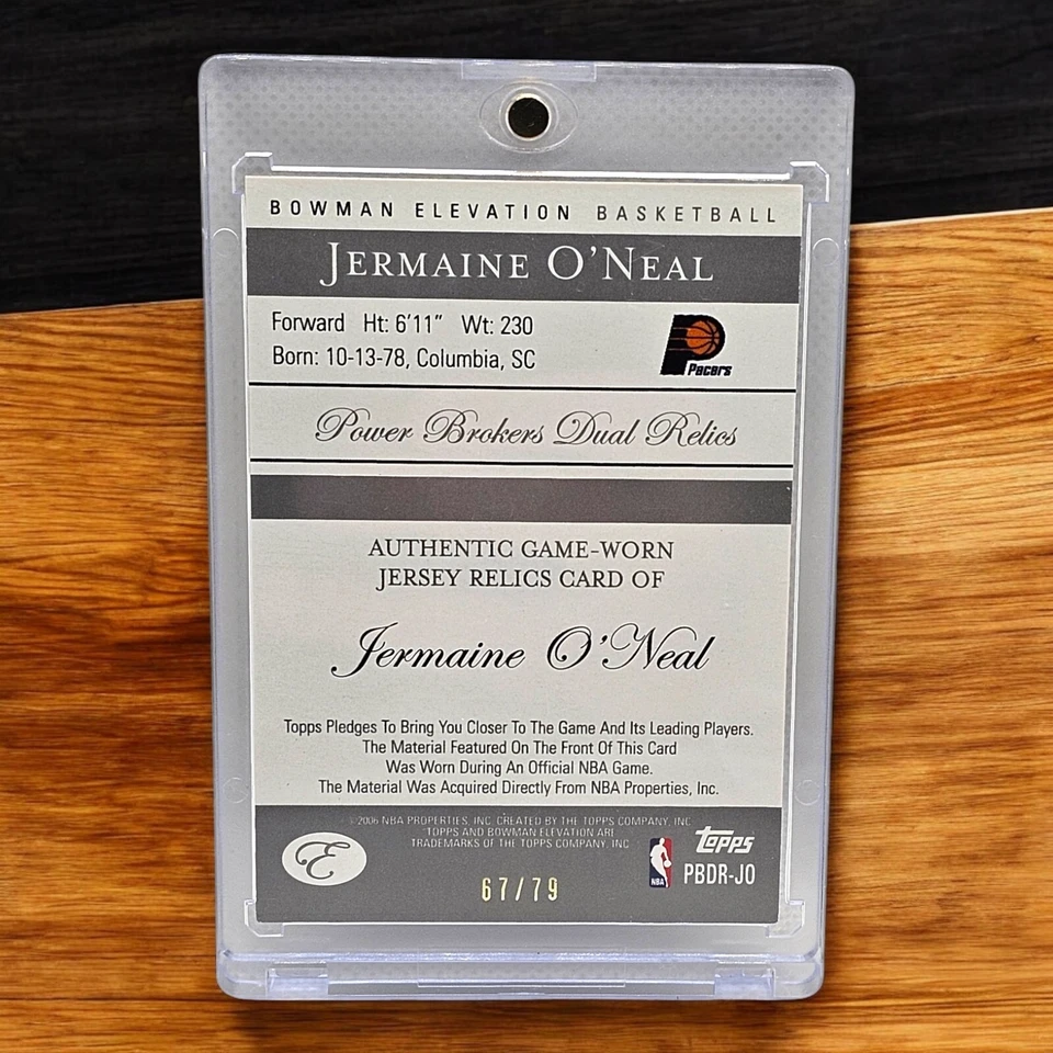 2006-07 Bowman Elevation Power Brokers - Jermaine O'Neal Dual Relics Blue #67/79 - Image 2 of 2
