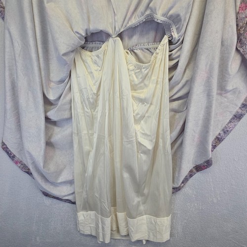 Vintage 70s Cottagecore Dress Womens 10 Floral Pleated Satin Skirt Lined Boho - Picture 9 of 20
