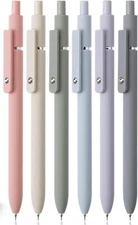 Mr. Pen - Retractable Fine Point Gel Pens, 6 Pack, 6 Morandi Barrels 