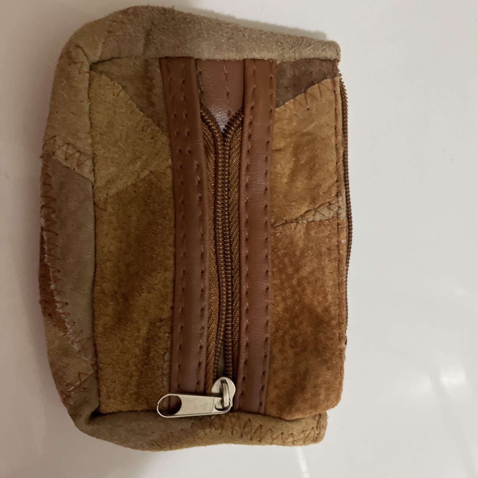 Vintage Leather Pouch Bundle Patchwork Clutch and… - image 3