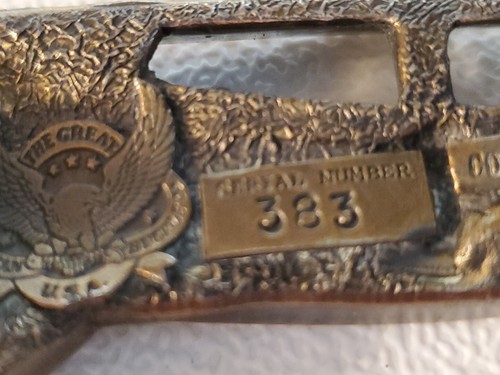 VTG 80s The GAB Co Biplane Airplane 4" Belt Buckle #383 Copyright 1981 - Picture 7 of 13