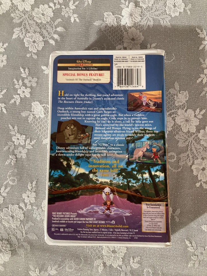 The Rescuers Down Under VHS Disney Gold Collection Clam Shell Case - Image 2 of 4