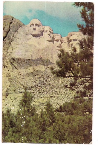 MOUNT RUSHMORE Shrine Democracy Black Hills South Dakota Postcard SD 1950 - 第 1/2 張圖片