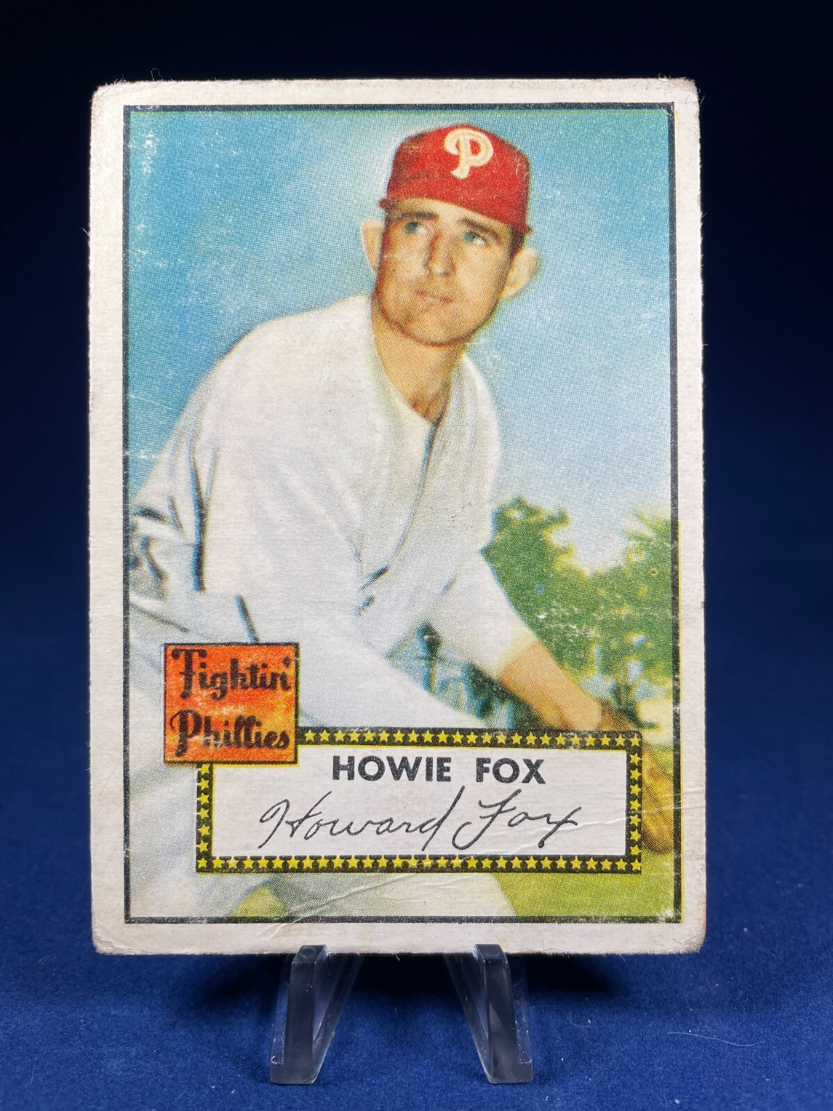 1952 Topps Baseball Card Howie Fox #209 Philadelphia Phillies