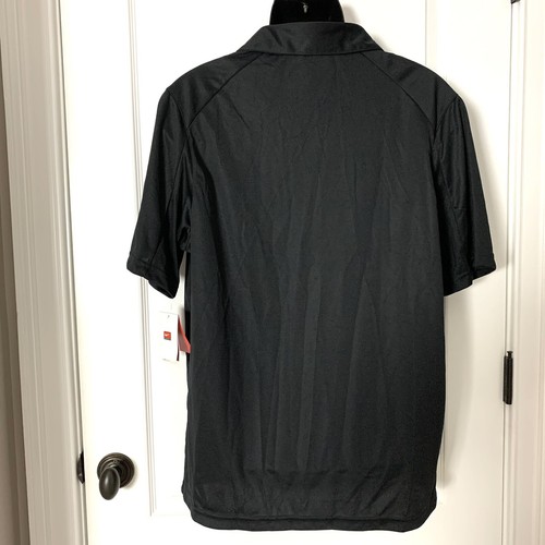NIKE Polo Shirt SWOOSH Logo Embroidered Black Dri Fit Men L Basketball CVCC New - Picture 6 of 9