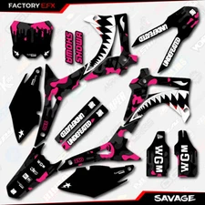 Black Pink Savage Racing Camo Graphics kit fits Honda Crf250 14-17 Crf 250 Decal