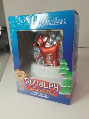 Rudolph The Red Nosed Reindeer Hand-Crafted Glass Ornament The Island Of Misfit - Picture 2 of 5