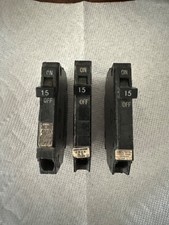 General Electric 15-Amp Thin Single-Pole Breaker TYPE THQP LOT OF 3
